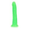 Dildo świecące w ciemności na przyssawce zielony 18 cm